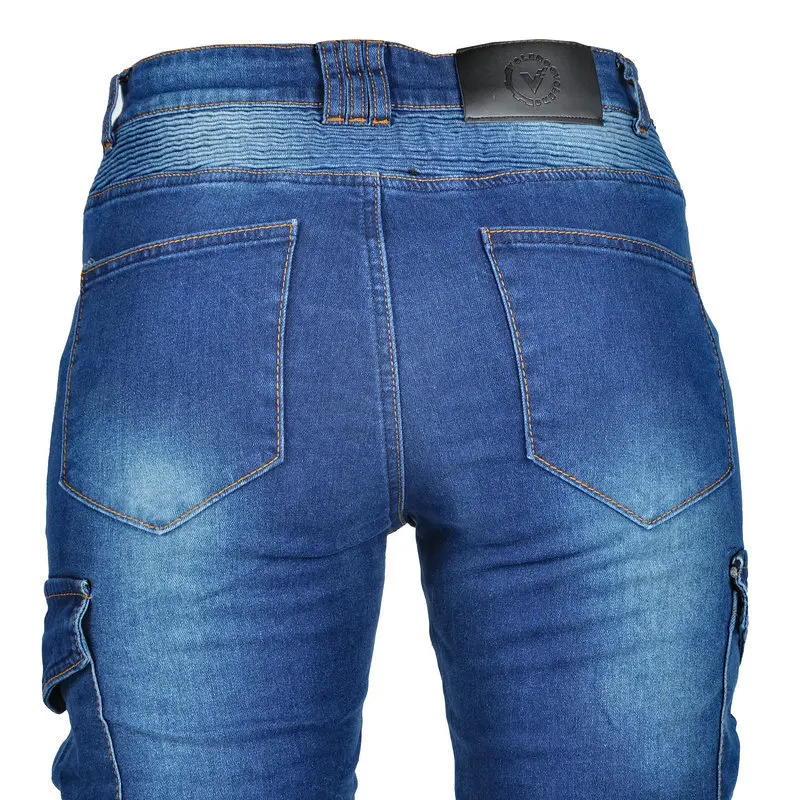 New Double Zipper Metal Style Motocross Moto Trousers Men For Woman Outdoor Riding Jeans With Protective Gear Motorcycle Pants