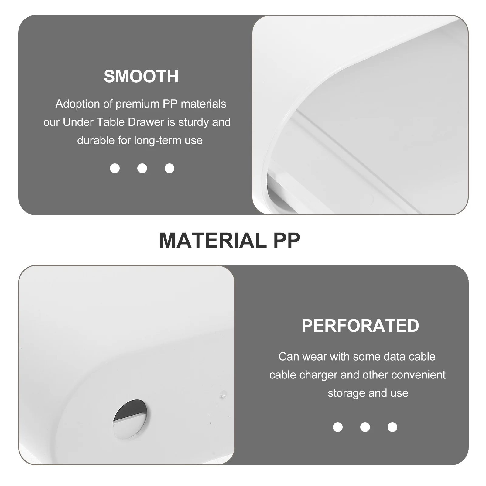 

Under Desk Storage Box Drawer Type Non-Nailed Premium PP Material Hidden Under Table Organizer Office Supplies Storage Tray