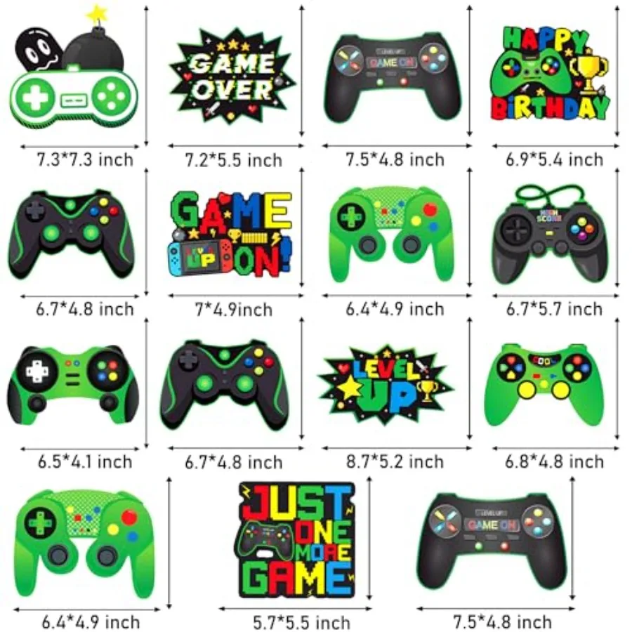 Video Game Centerprise Sticks 15Pcs Gamer Birthday Party Decorations Video Game Centerpiece for Table Gaming Birthday Supplies