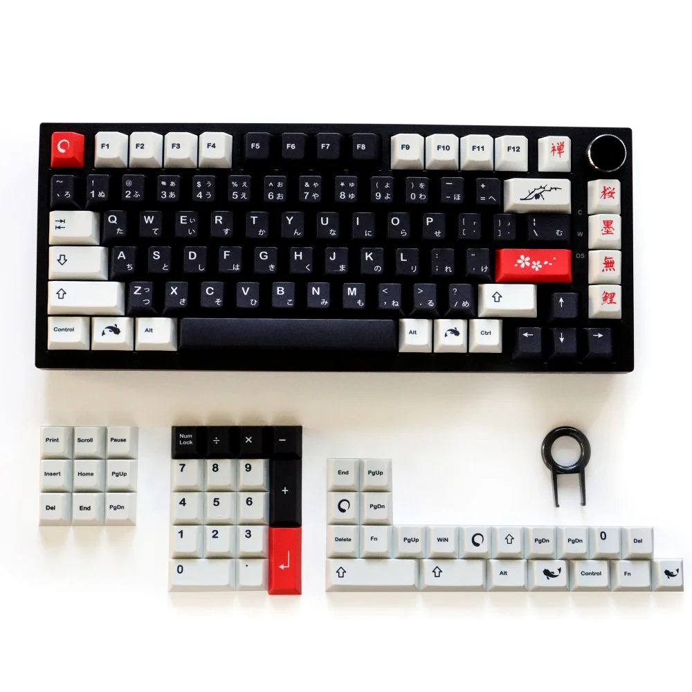 Gmk Sumi Japanese Keycaps Pbt 129 Keys Layout Dye-Sub Cherry Profile Keycaps for 61/87/104/108 Mx Switch Mechanical Keyboard