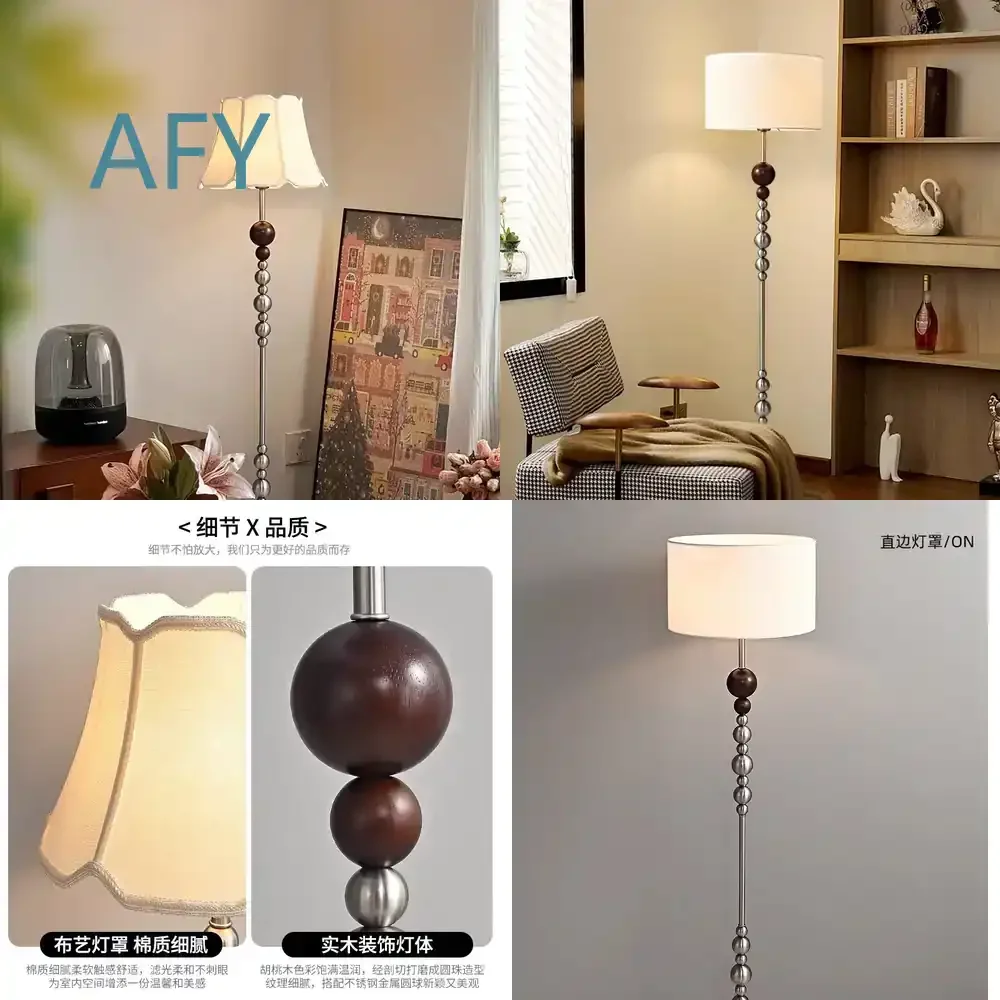 Vintage French GOURD Floor Lamp for Living Room Study Bedroom Retro Style Standing Lamp with Elegant Ambient Lighting
