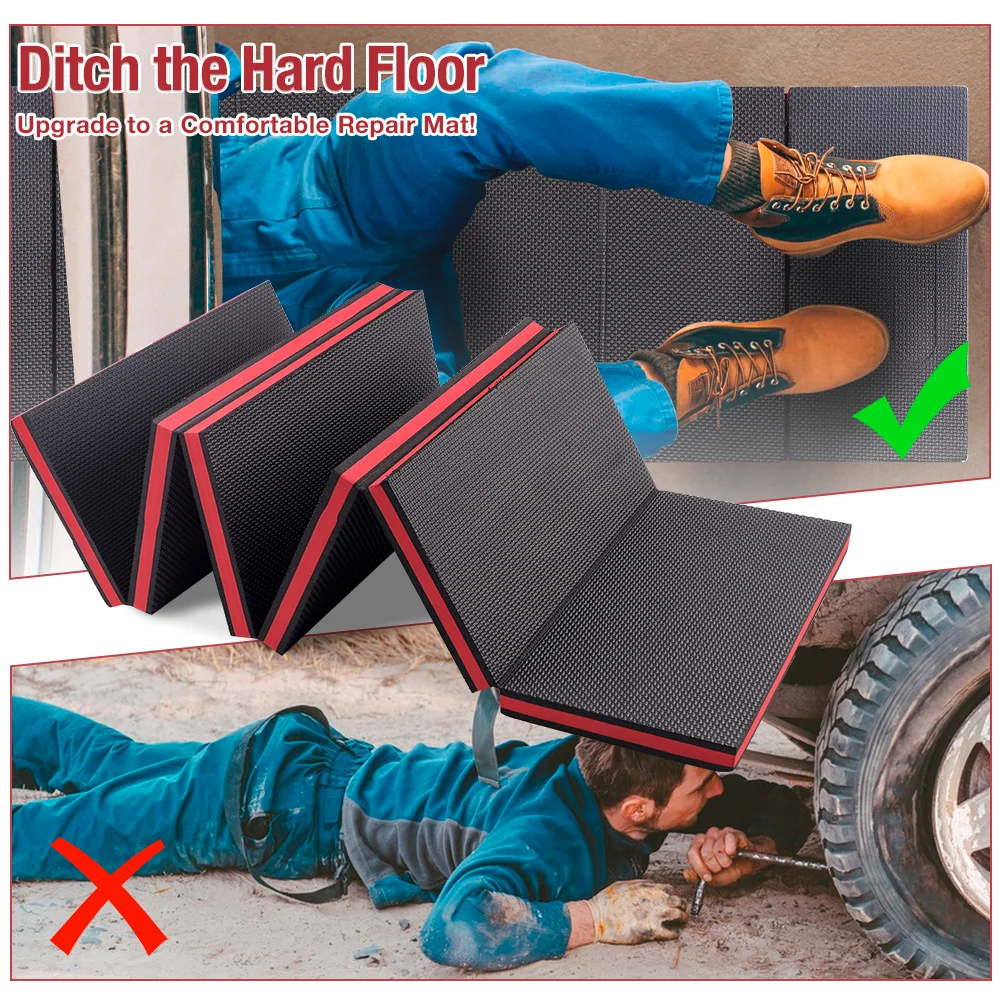 Foldable EVA Mat, Lying Mat For Car Repair At Home,DIY Multifunctional Cushion,Cordless Folding Thick Mat With Handle,Up To 1.15