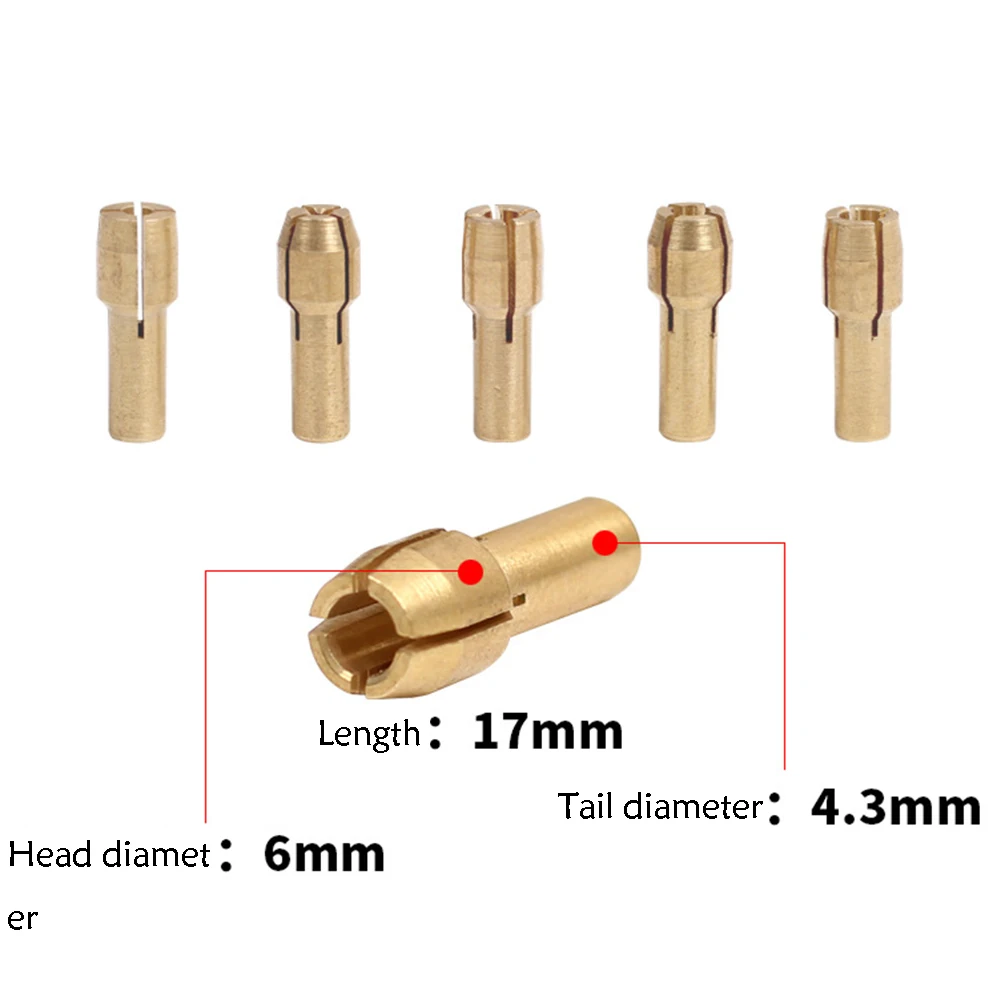 10pcs Mini Brass Collets Chucks Power Tool Mini Drill Chucks Accessories Micro Brass Collet for Twist Drill Motor Shaft Grinder