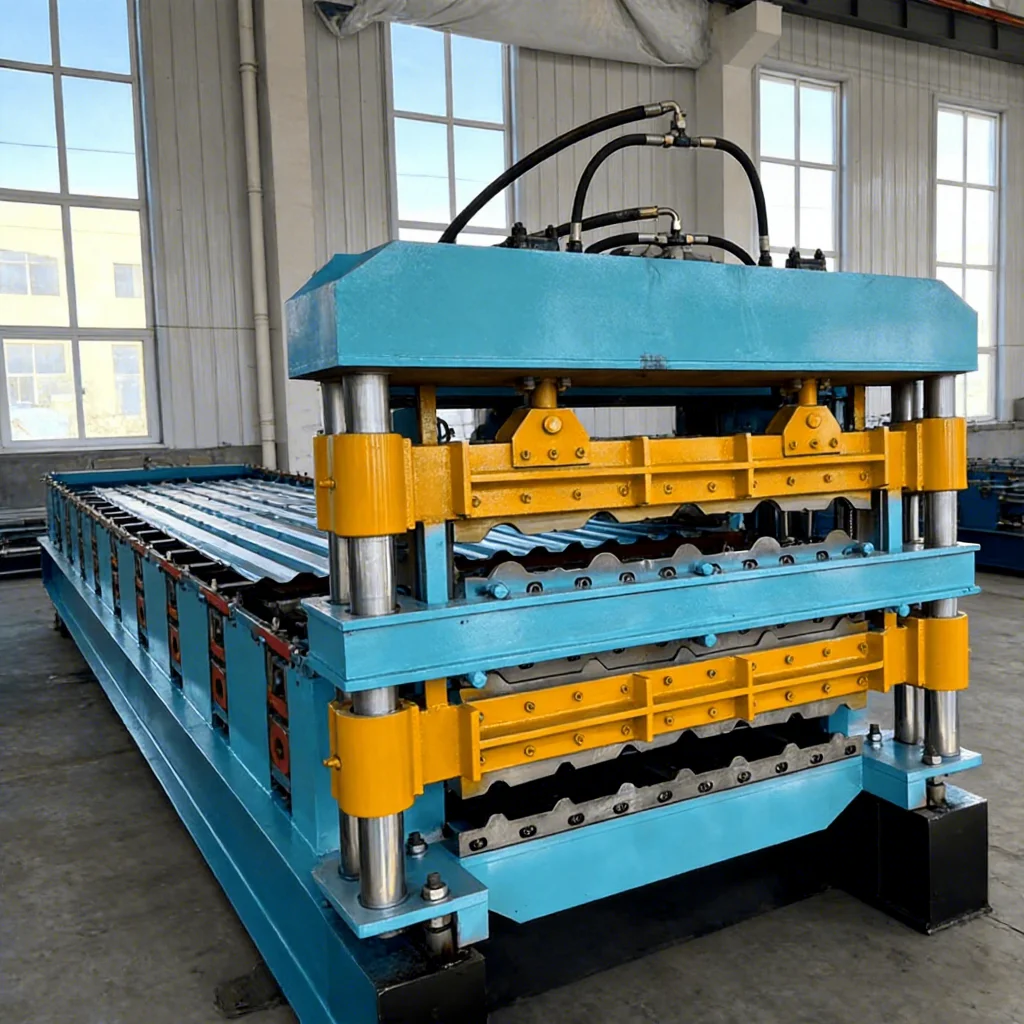Metal Roof Panel Making Machine Matching Hydraulic Uncoiler Full Set Metal Roof Panel Roll Form Production Equipment