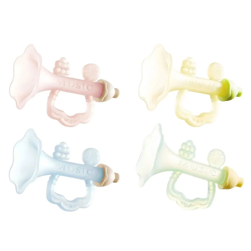 090B Baby Chew Toy with Textured Silicone Zones and Flared Grip for Teething Stage