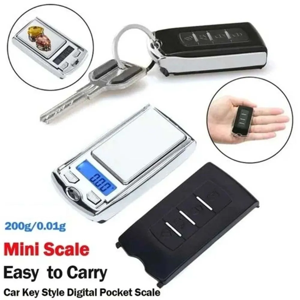 Car Key Shape Electronic Scale Gram Balance Pocket Weighing Apparatus with LCD Display 200g Mini Palm Scale Household