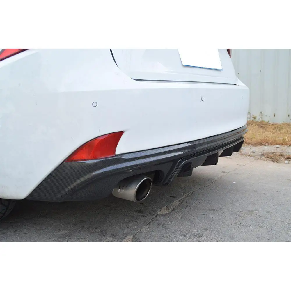 Rear Diffuser Lip Spoiler Bumper Guard for Lexus IS250 300 350 IS F Sport Sedan 4 Door 2014-2016 Convertible Carbon Fiber / FRP