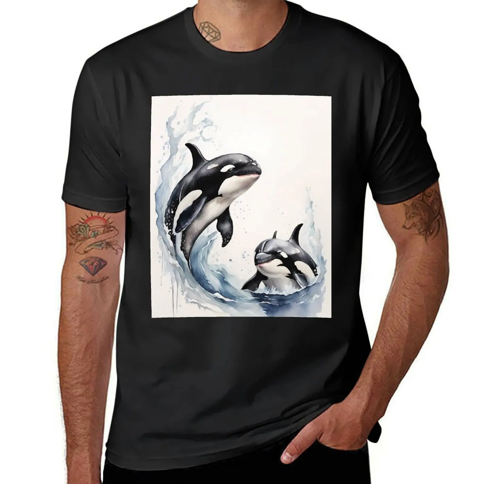 Orcas T-Shirt summer clothes quick-drying quick drying oversized t shirts for men