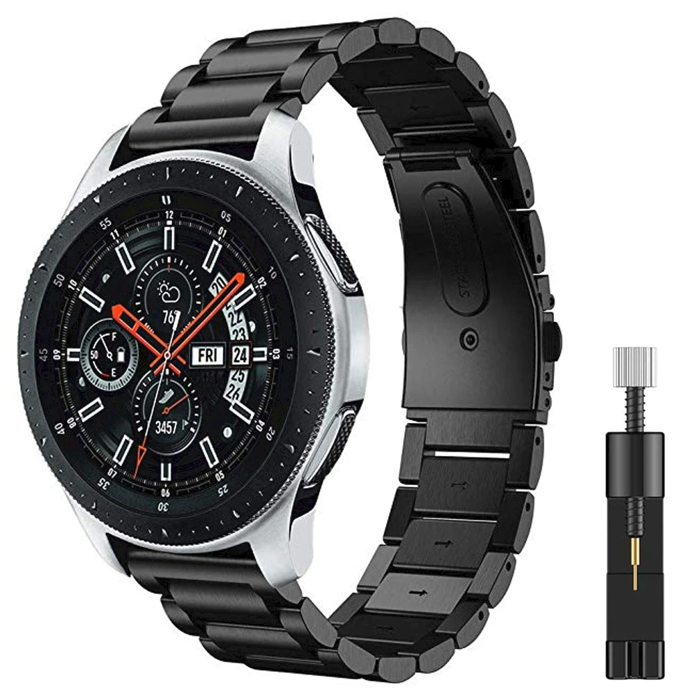 22mm Metal Strap for Samsung Galaxy Watch 46mm/3/Gear S3/Huawei Watch GT-2-3-Pro 46mm Stainless Steel Wristband for Amazfit GTR