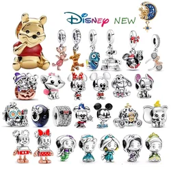 Disney Stitch 925 Silver Pendant Original Model Production Charm FIT Pandora Bracelet DIY Ladies Jewelry Christmas Girls Gift