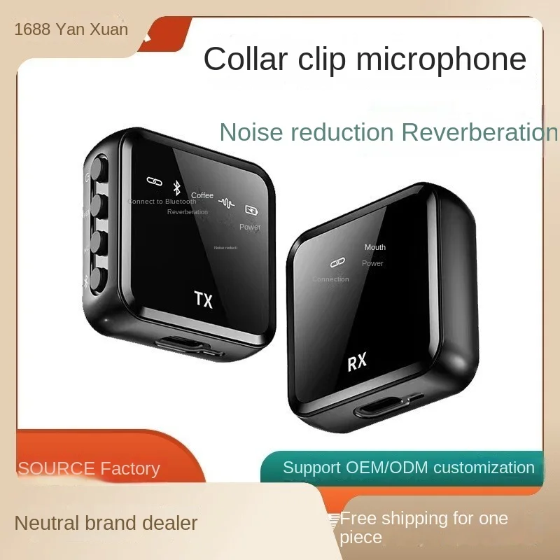 

New M32 Square Wireless Collar Microphone Noise Reduction One Drag Two Online Celebrity Live Radio Recording Microphone