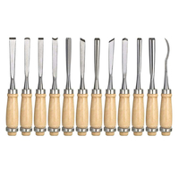 Woodworking Professional Lathe Gouges Tools Cr-V Material 12PCS Wood Carving Chisels Set for Beginners Starter