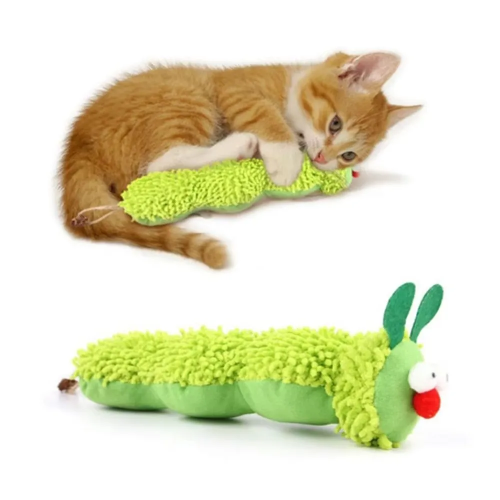 Pet Supplies Caterpillar Shaped Plush Cat Toy Contains Catnip Self Pleasure Boredom Relief Interactive Play