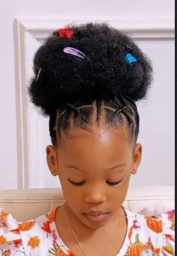 2 SET/PACK Kinder-Haarknoten, Afro-Puff für Kinder, weich wie natürliches Echthaar, Handgefühl, Marley Kinky Bulk für Haare, Mädchen mit Gummizug – Detail 19