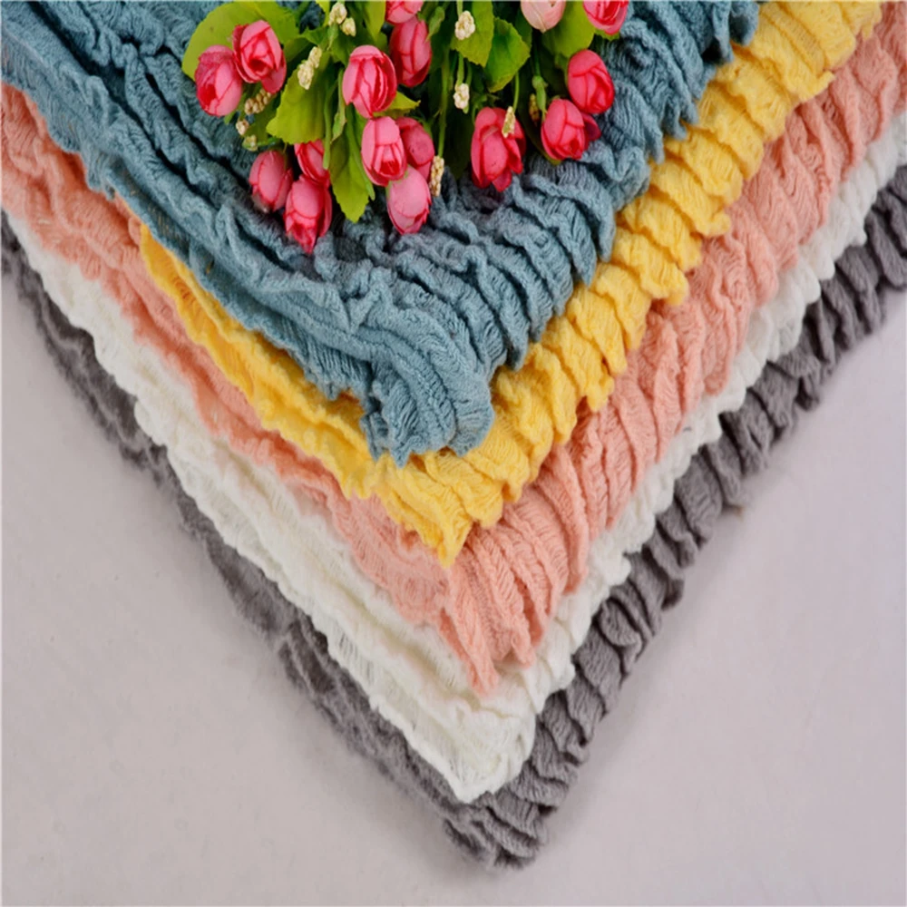 Newborn Photography Backdrop Ruffled Texture Fabric Blanket Baby Photoshoot Background Posing Wrap Photography Prop Newborn Prop