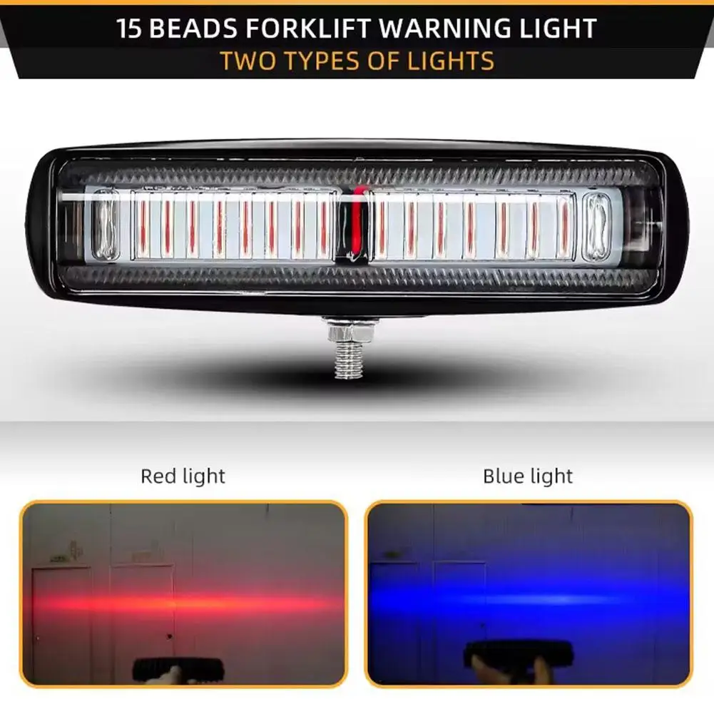 30W Forklift LED Warning Light 15 LED Blue Red Straight Line Light Danger Zone Forklift Truck Warning Lamp For Forktruck