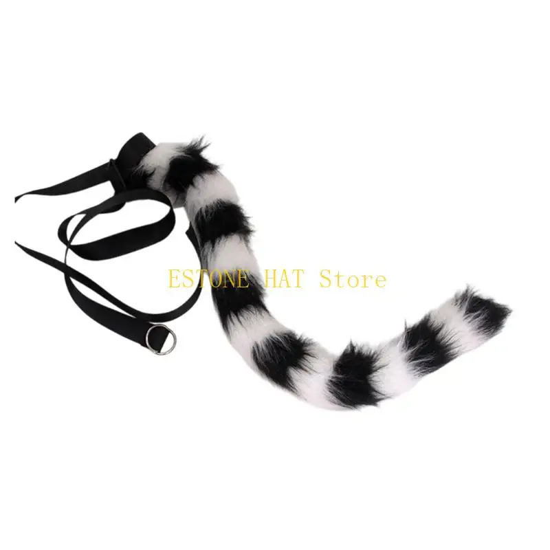 49MF Dark Faux Ear Headband Plush Hair Accessory for Halloween Party Costume Fun