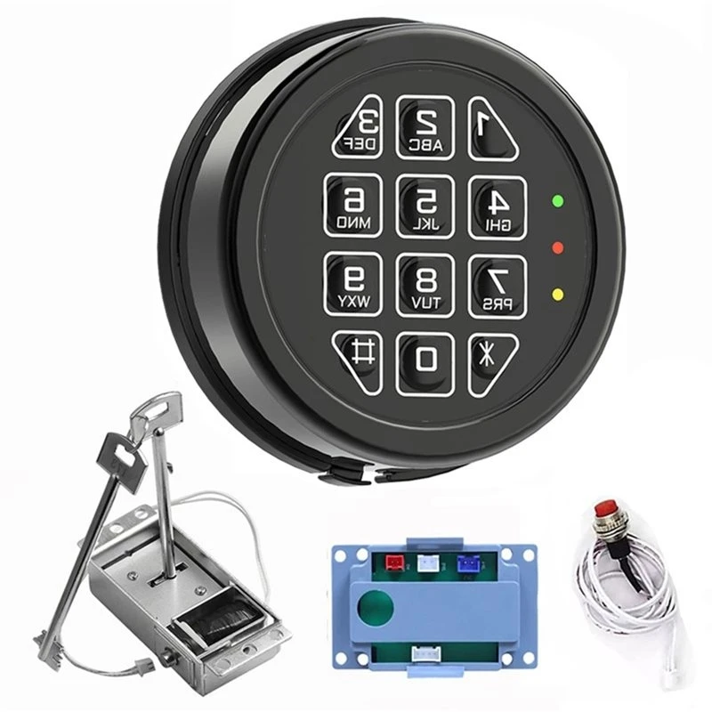 【A17Z】Replacement Electronic Safe Lock Panel Kit Solenoid Lock And 2 Emergency Keys Included