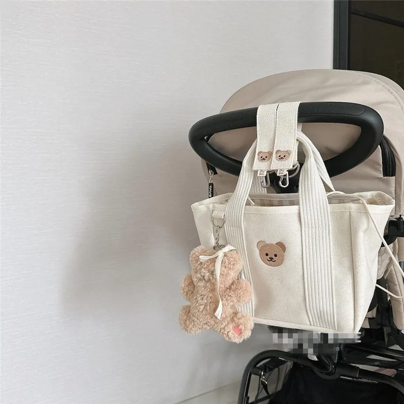 Korea Mommy Bag Large Capacity Portable Diaper Bag Nappy Multifunctional Drawstring Canvas Outdoor Handbag Mother Baby Bag