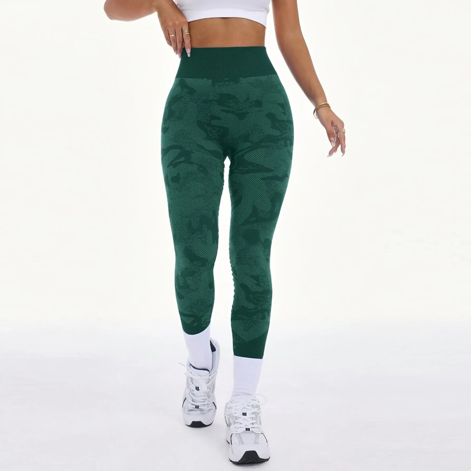 กางเกงเลกกิ้งลายพรางสำหรับผู้หญิง ออกกำลังกาย ฟิตเนส เล่นกีฬา ยืดหยุ่น กระชับรูปร่าง กางเกงโยคะ กางเกงกีฬาเอวสูง กางเกงรัดรูปสำหรับฝึกซ้อม