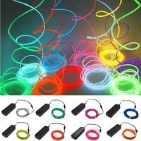 1m 3m 5m Glow EL Wire Neon Cable for Christmas Dance Party DIY Costumes Multicolor Illuminated Light AA Battery  Lamp LED Strip