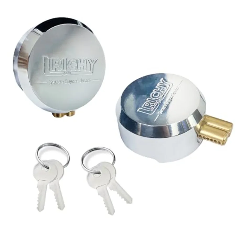 

2-7/8" Rustproof Solid Steel Puck Locks, Heavy Duty Security Trailer Door Lock, 1-3/4'' Opening 1/2'' Bolt Hidden Shackle Padlo