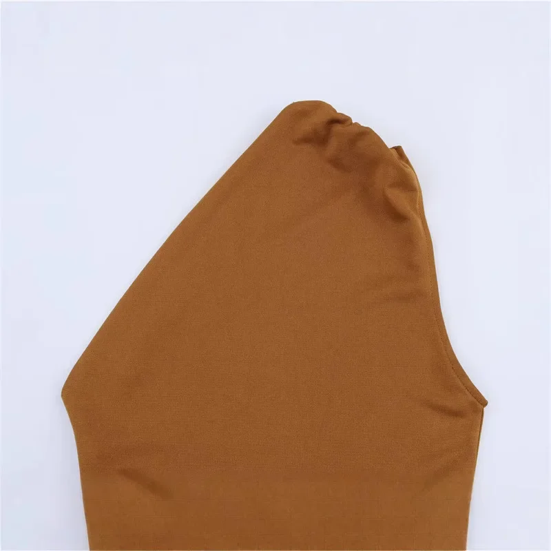 فستان نسائي لربيع وصيف بكتف واحد أنيق من الساتان بلون سادة فساتين طويلة للسيدات