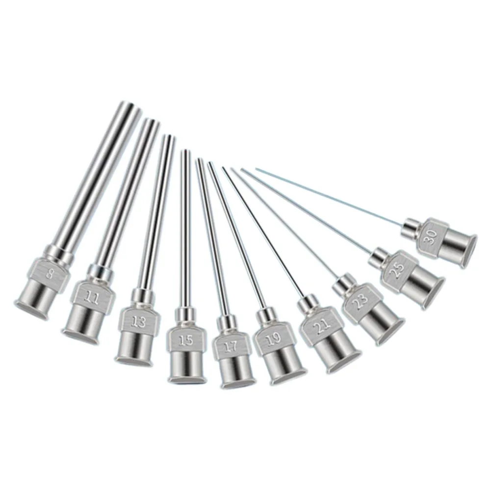 Aguja de máquina dispensadora de 25mm, máquina dispensadora de acero inoxidable, pegamento Industrial = aguja de inyección, fluidos de 8G-30G