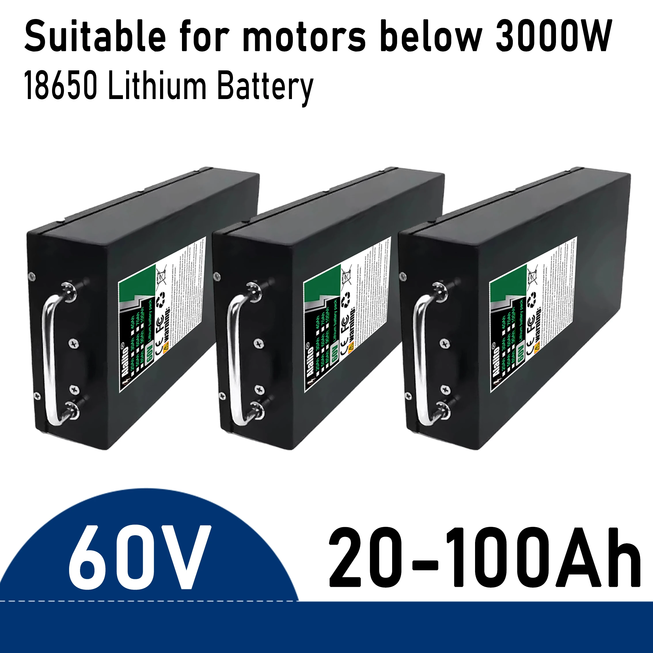 Citycoco Battery 60v 20ah-100ah 18650 Lithium-ion Battery for Harley Citycoco Motorcycle