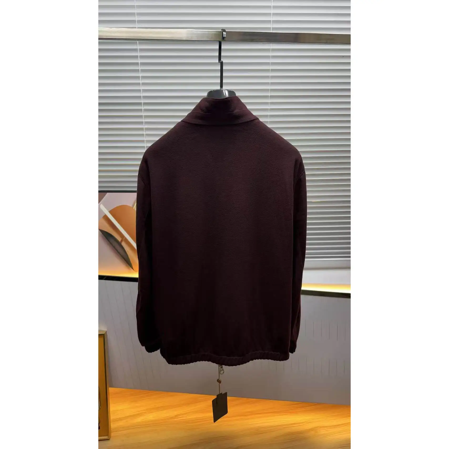 Italian LP old money style men's double-sided wear stand-up collar wool-blend windproof jacket