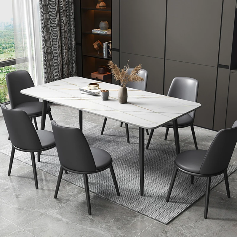 Household Small Apartment Esszimmer Dining Room Table And Chairs Customizable Dining Table Set 6 Chairs