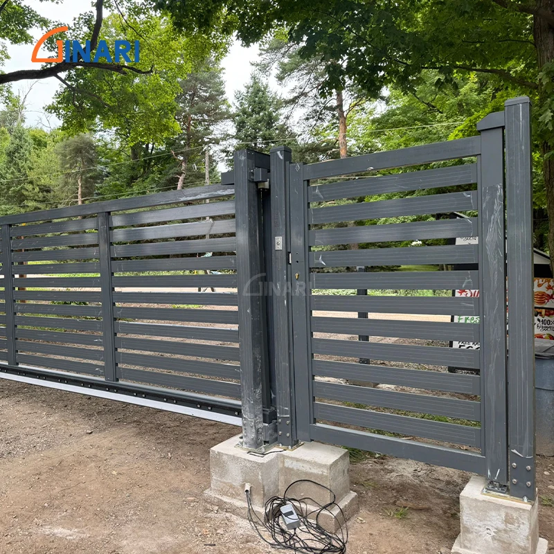custom.Aluminum Automatic Cantilever Sliding Gate Motorized Heavy Duty Industrial Security Driveway Access Control