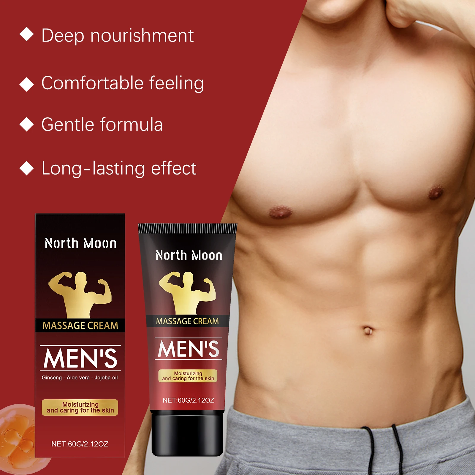 North Moon Men's Body Care ครีม Daily Pampering นวด Body Rejuvenating Lasting ขยาย Men's Care ครีม