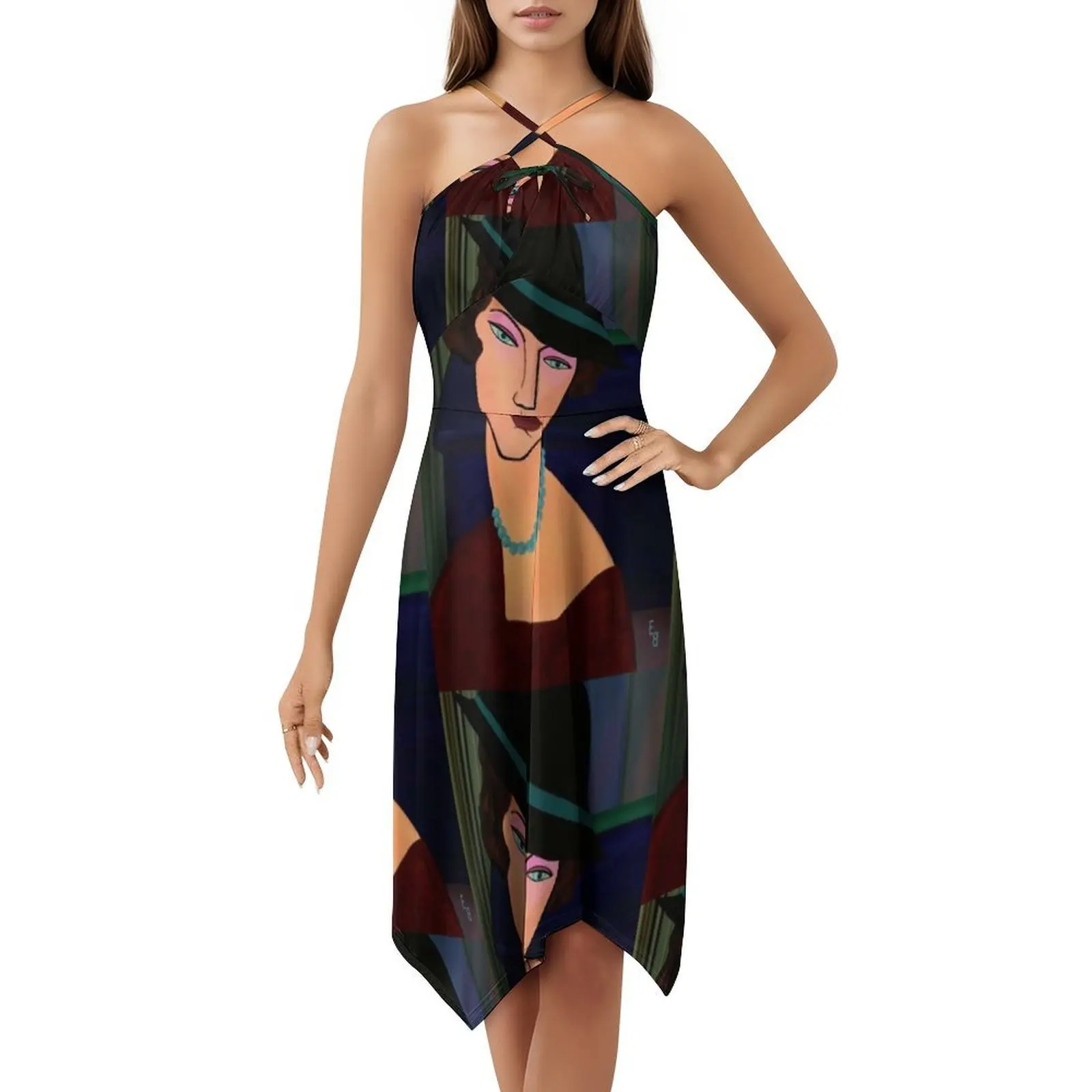 Fredi повседневное платье в корейском стиле для женщин, простые повседневные офисные женские платья, платье Modigliani Jeanne Hebiuterne Hat