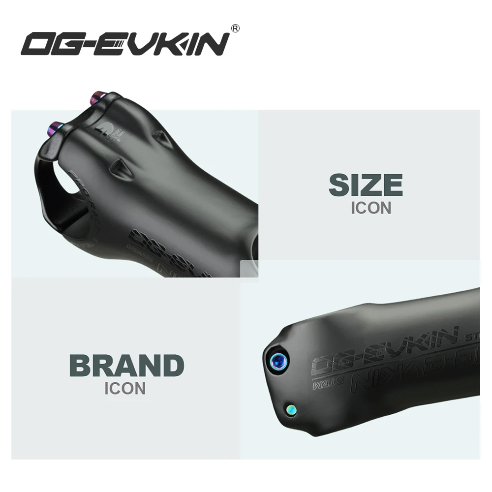 OG-EVKIN BS-004 T1000 Carbon MTB Bicycle Stem 6/17 Degree 31.8MM Carbon Road Bike Stem Positive and Negative Cycling Power Parts