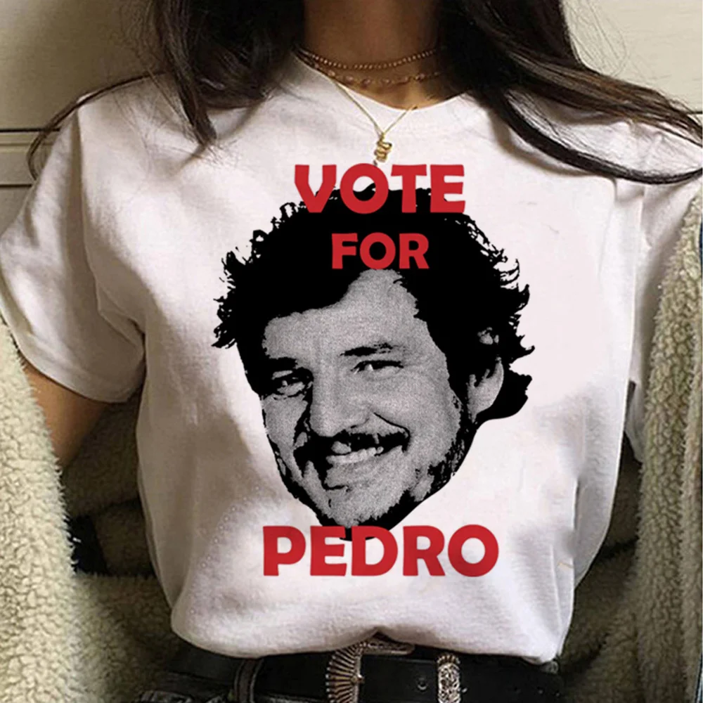 

Pedro Pascal Women's Streetwear Anime Summer T-irt Girl's Faion Casual Cotton Top for Ladies