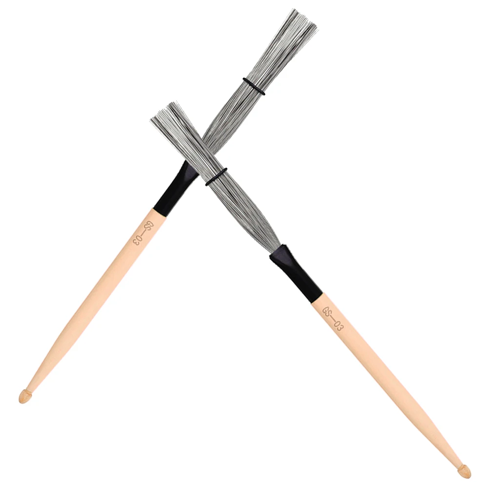 

1Pair Special Maple Drum Brush Carbon Steel Wire Easy Carry Storage Ideal for Percussion Instruments Drum Brush for Drums