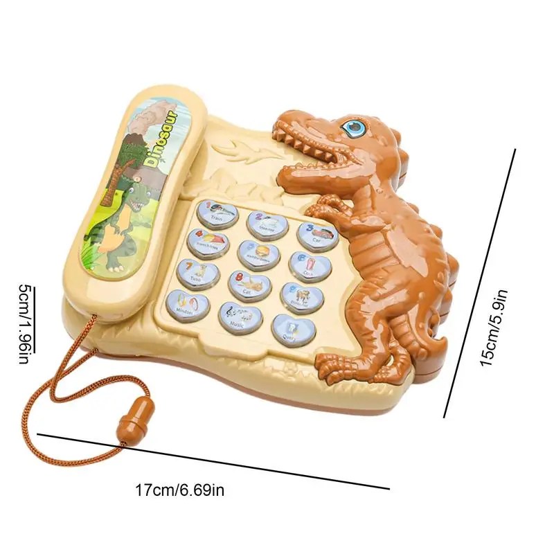 Ensinando Telefone para Crianças, Cartoon Dinosaur, Story Machine, Learning Toys, Engaging Phone Toy, Letter and Number