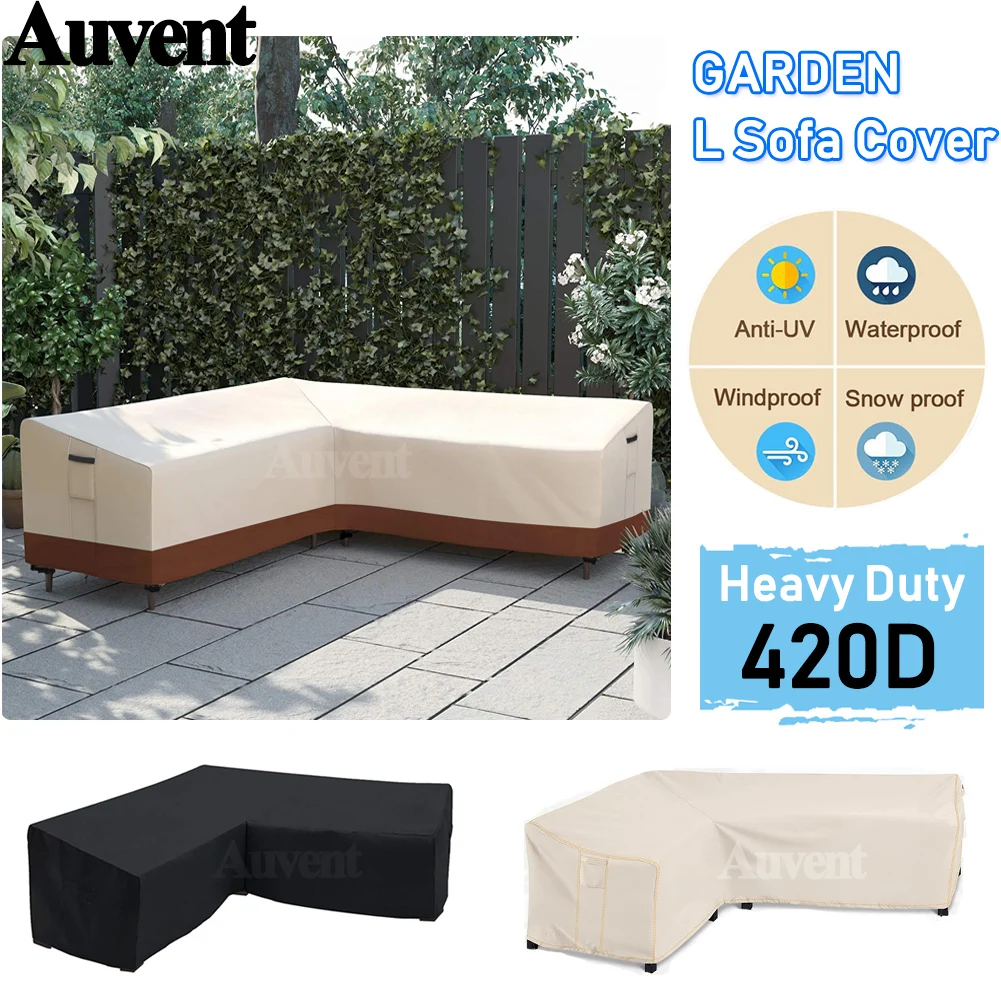 Outdoor L Shape Corner Sofa Cover Waterproof Rattan Corner Furniture Cover V Shape Sofa Table Chair Rain Protective Dust Covers