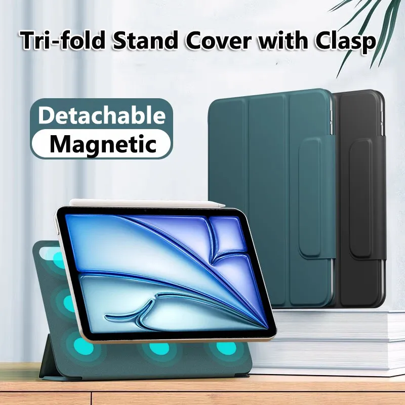 

Magnet Cover for IPad Air 11 6th 2024 Air 13 2024 Air 4 5 6th 7th 8th 9th 10th Gen 10.9 2022 Pro 11 10.5 Mini 6 Tri-Folding Case