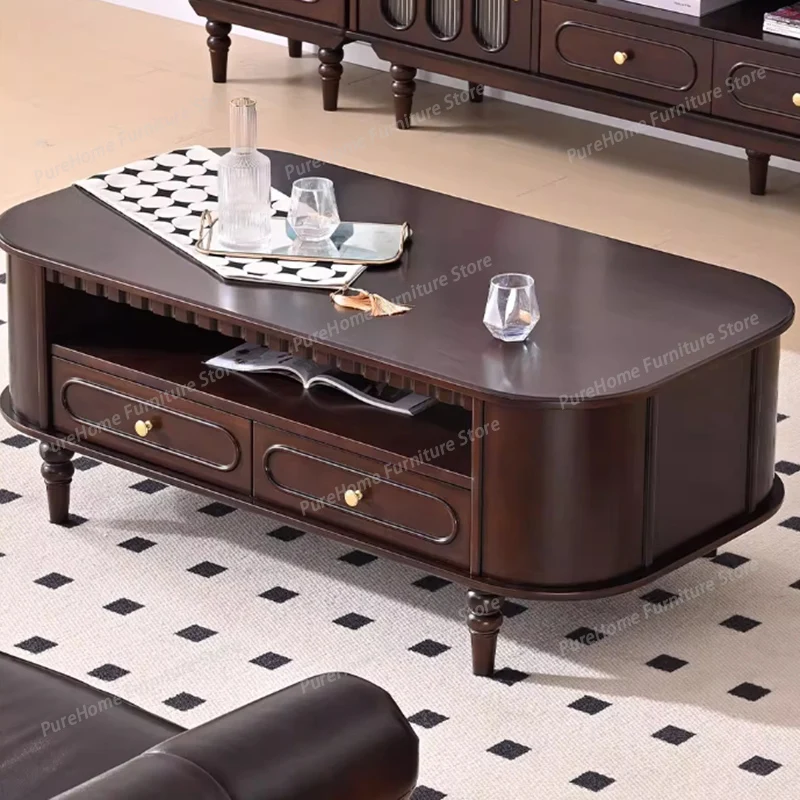 

Nordic Luxury Coffee Table Wood Small Drawers Simple Side Table Unique Clear Cheap Center Mesa Auxiliar Postmodern Furniture