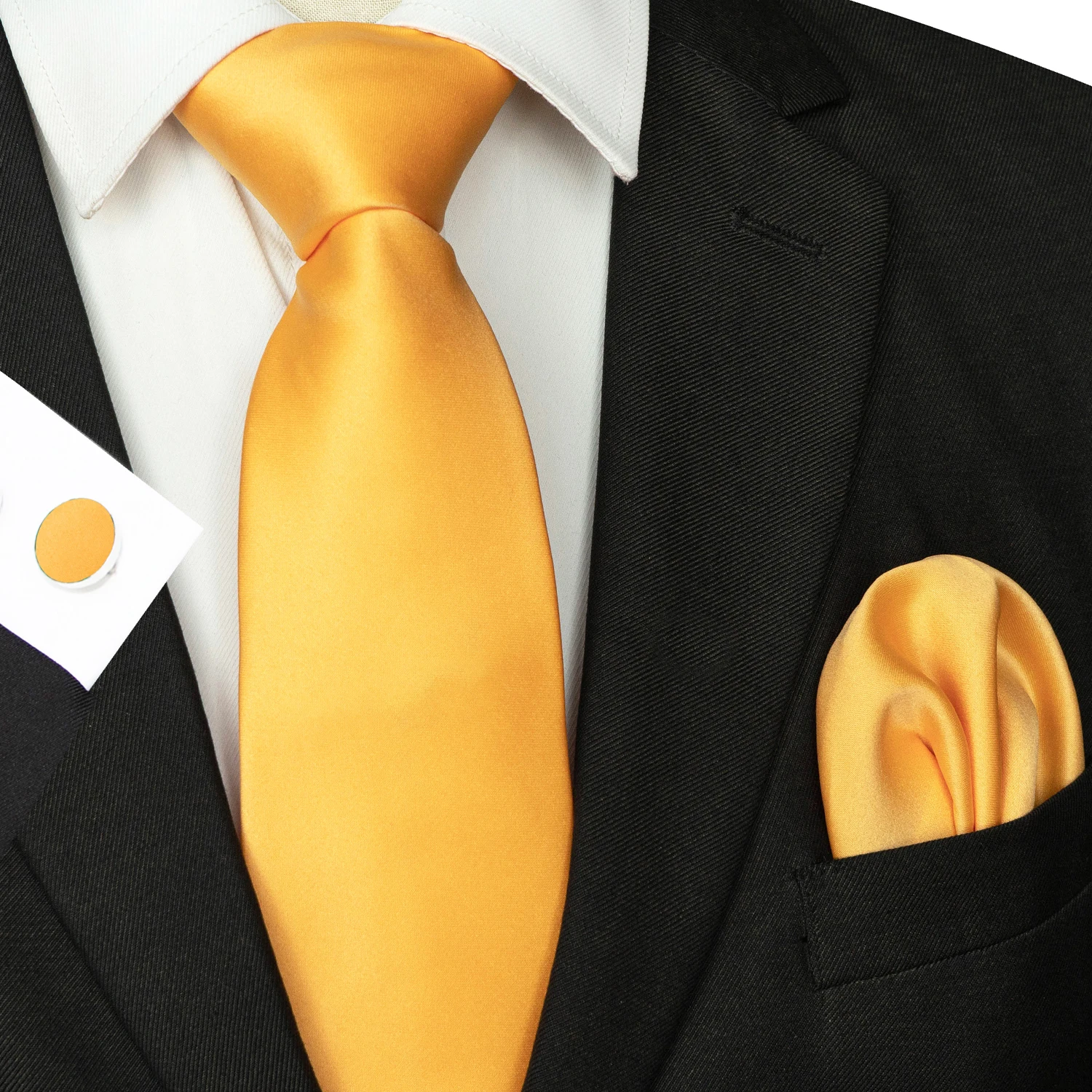 30 verschiedene Farben, solide Polyester-Krawatten für Herren, Einstecktuch, Manschettenknöpfe, Geschenk, Hochzeits- und Party-Accessoires, 8cm Krawatten-Set, kostenloser Versand – Detail 16