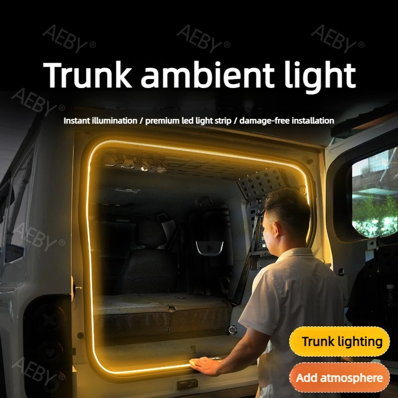 AEBY For BAIC 212 T01 Trunk LED Strip Light Door Open Ambient Lighting Car Interior Accessories, Plug and Play