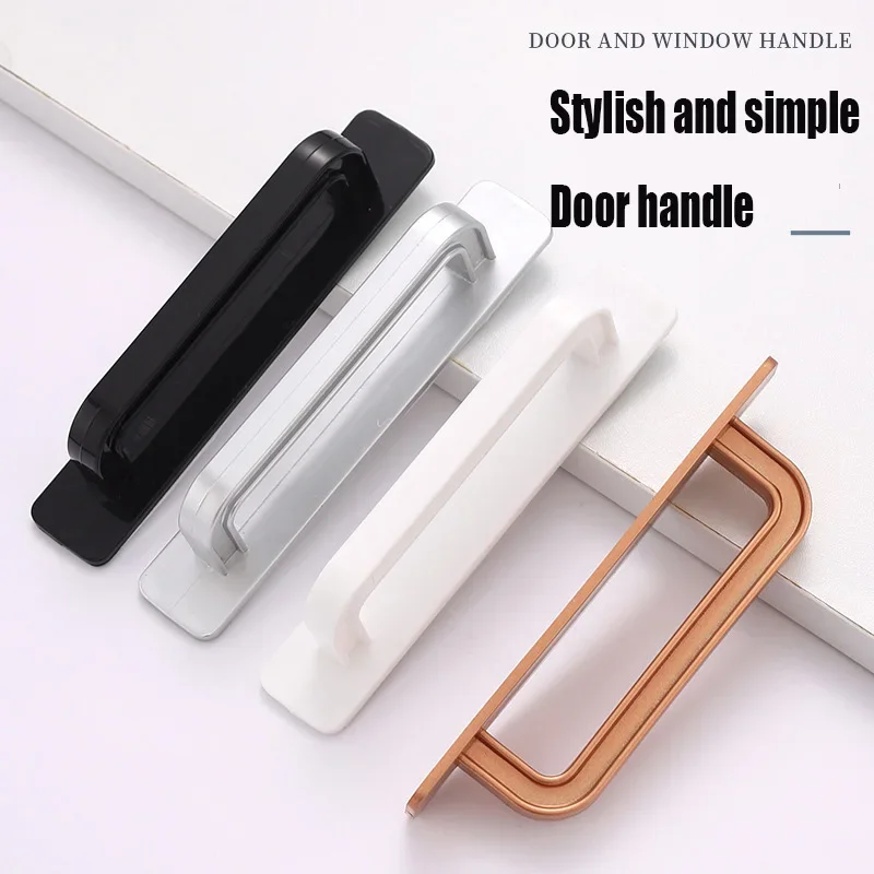 Stick on Handle Perforation-free Wardrobe Door Drawer Glass Sliding Door Kitchen Cabinet Door Window Auxiliary Handle Minimal