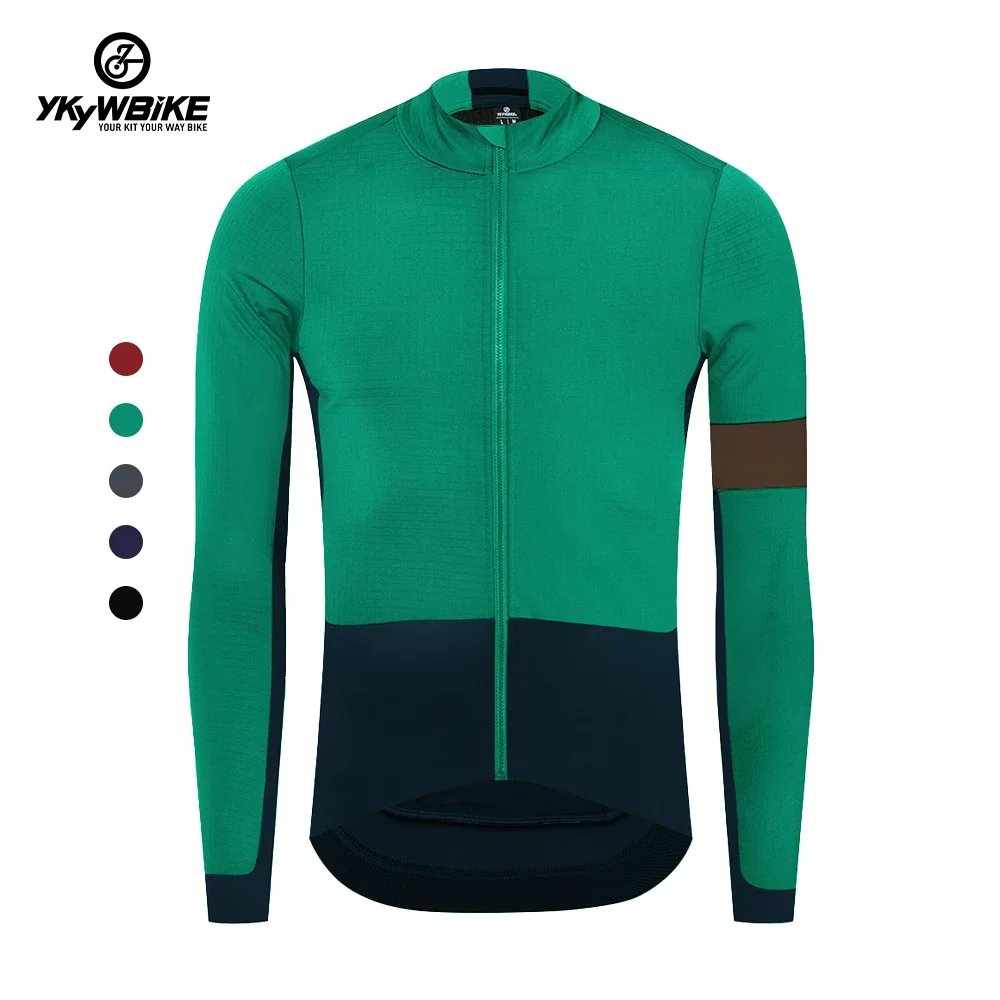 

YKYW Winter A long-sleeved windproof thermal fabric jacket for men, men's cycling jersey, mountain bike jacket,