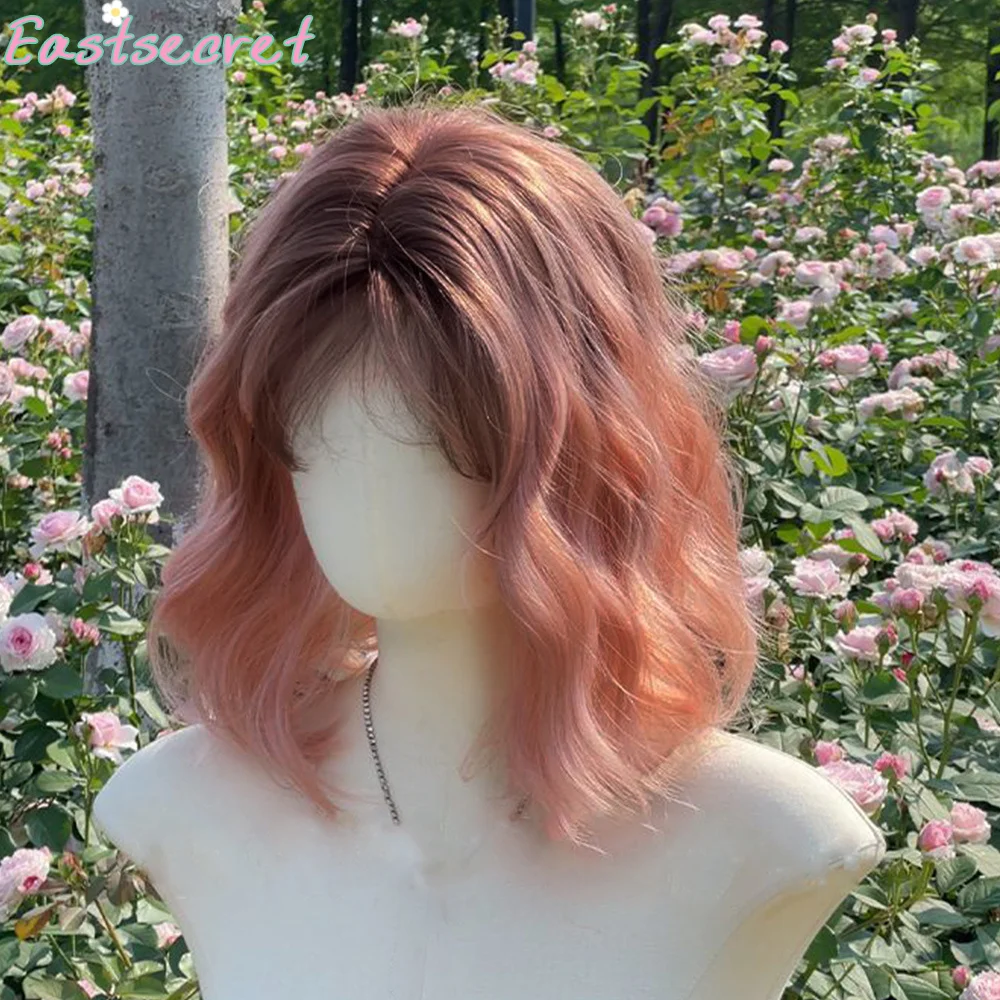EASTSECRET Forehead Lace Mint Green Gradient Short Curly Hair Women's Bangs Synthetic Wig Lolita Party Wig