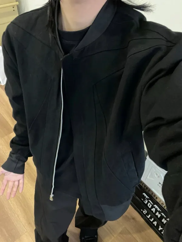 

Bla Waed Canvas Jaet Мужской осенний тяжелый вес Destructed Tailoring Cleanfit Дизайн Молния Украшенная Faion Urban Sle