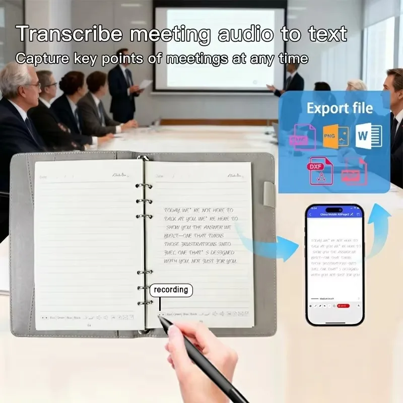 High Performance Ai Notebook Sync Pen Conference Recording Playback And To Text Convert Smart Notebook For All Office