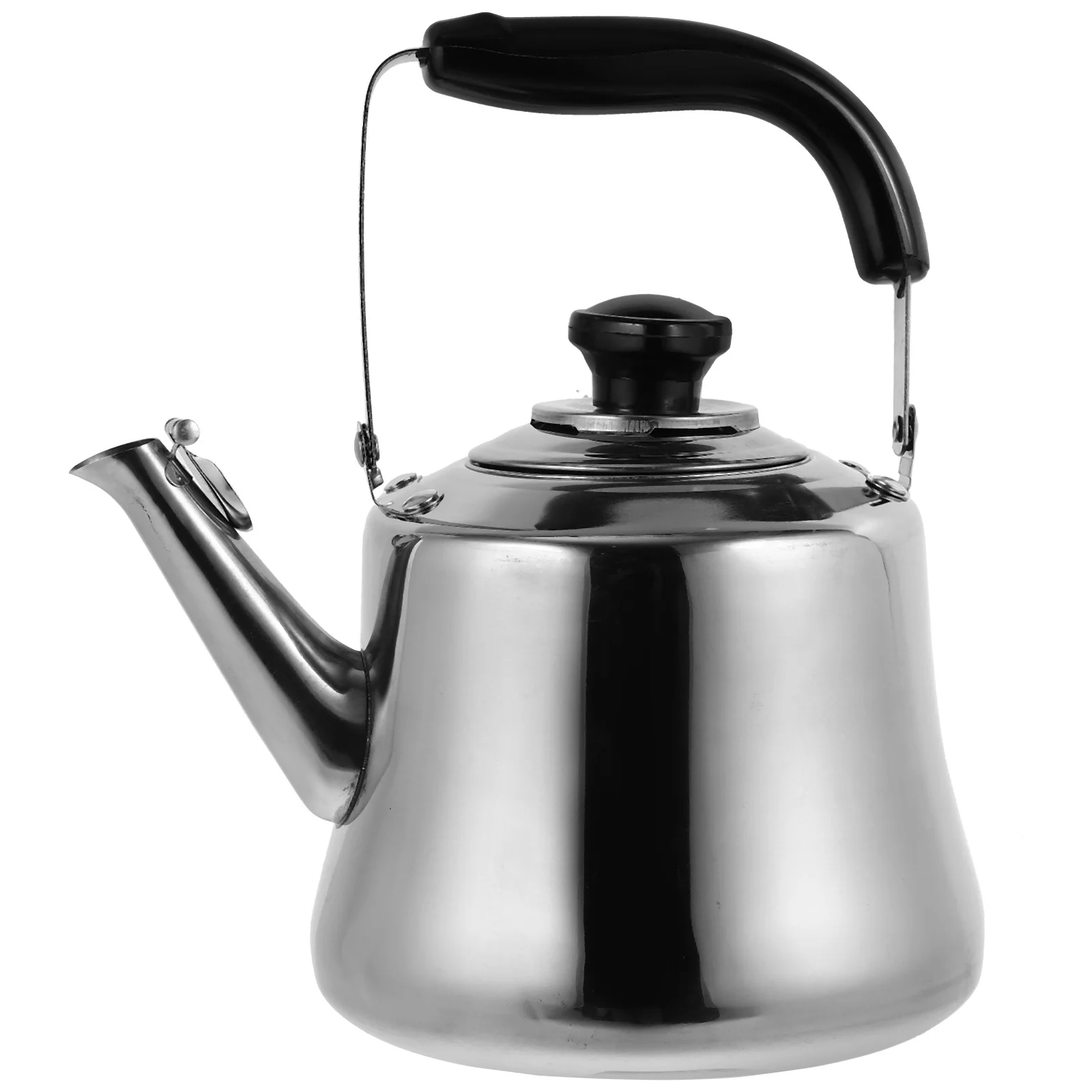 

1Pcs Stainless Steel Whistling Tea Pot Teakettle with Heat-Resistant Handle Tea Strainer for Household Cafe Hotel Portable Water