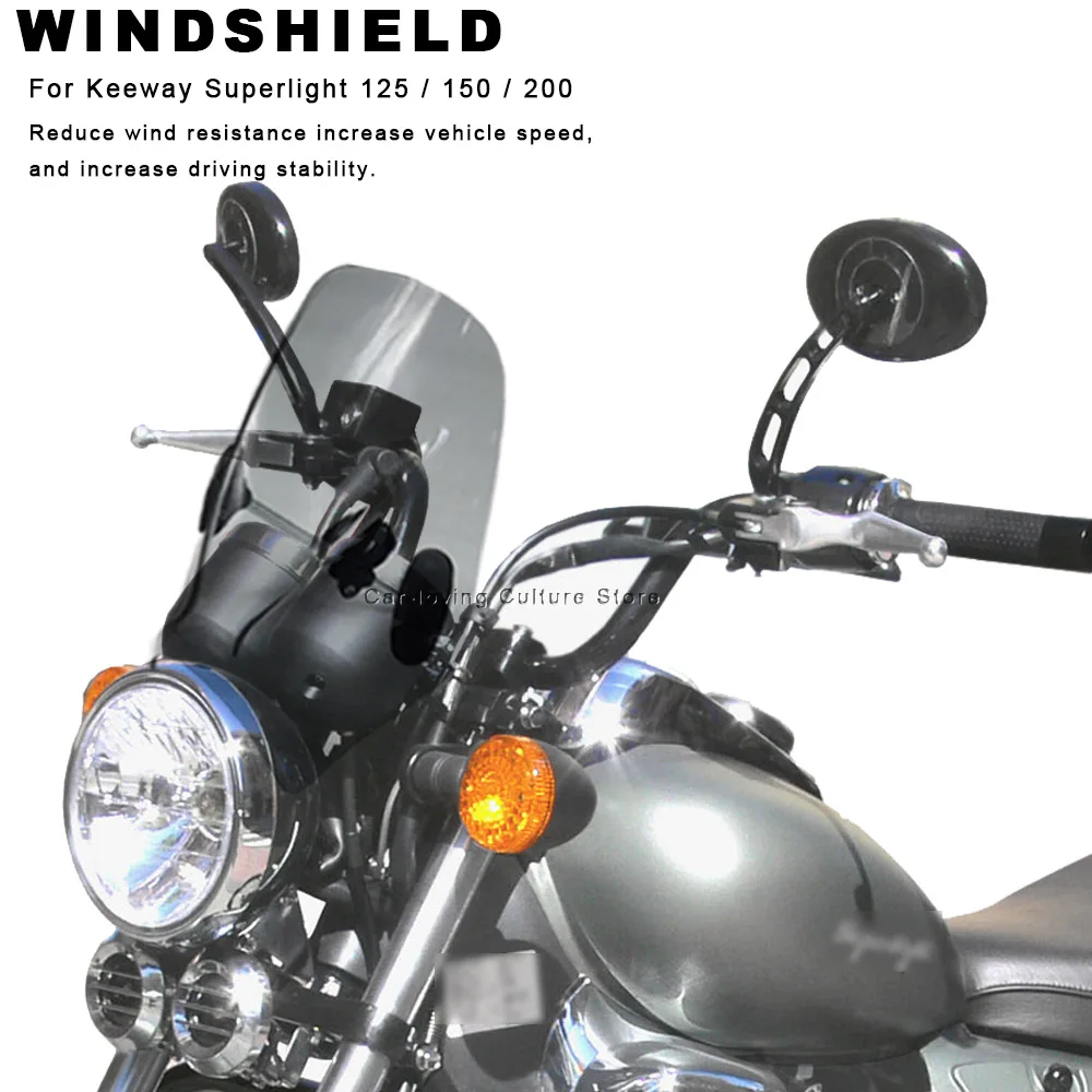 

Universal ABS Motorcycle Windscreen Windshield Wind Deflector Windshield Covers Screen For Keeway Superlight 125 / 150 / 200